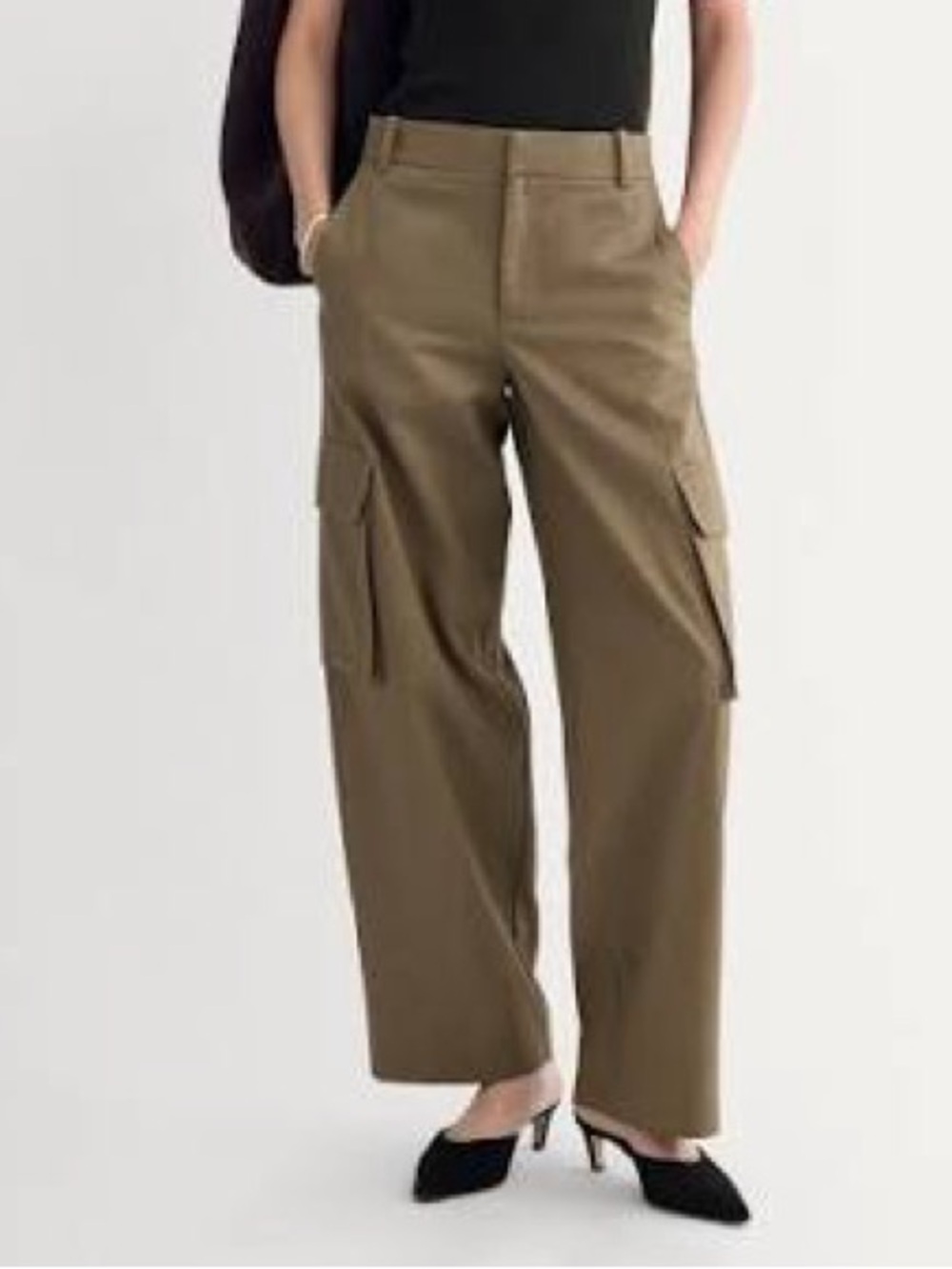 Everlane Wide Leg Cargo Trousers Brown Pants Size 00